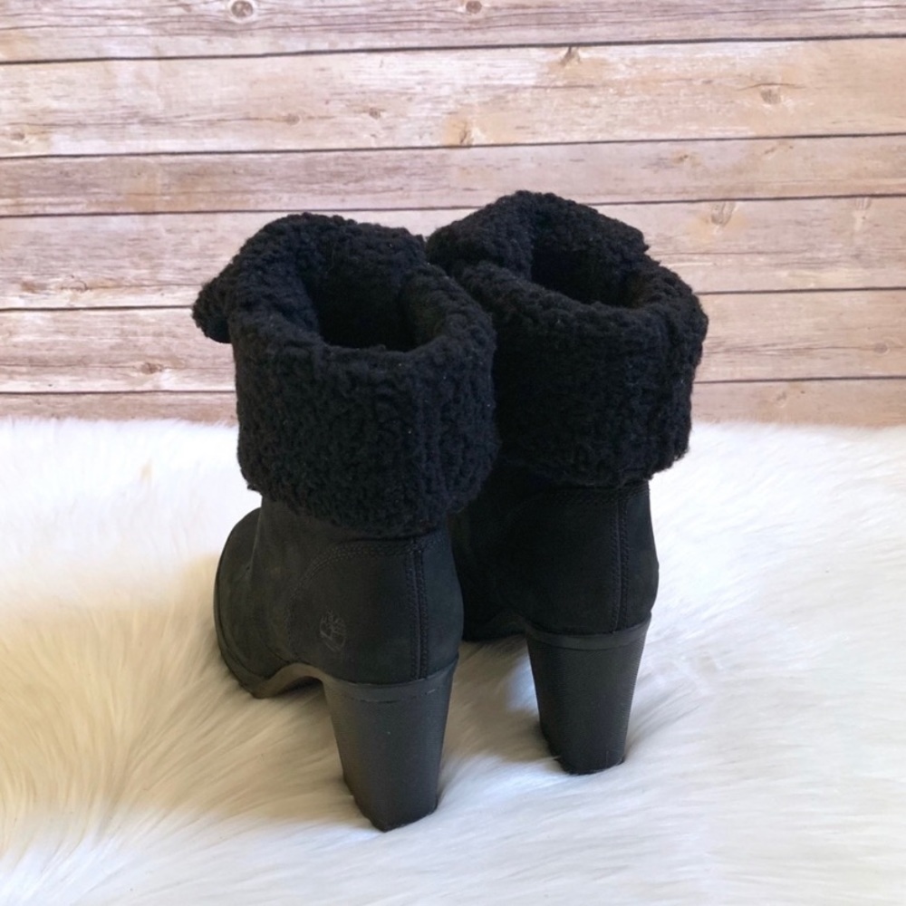Timberland Black Camdale Fleece Fold Down Boots - Picture 6 of 7